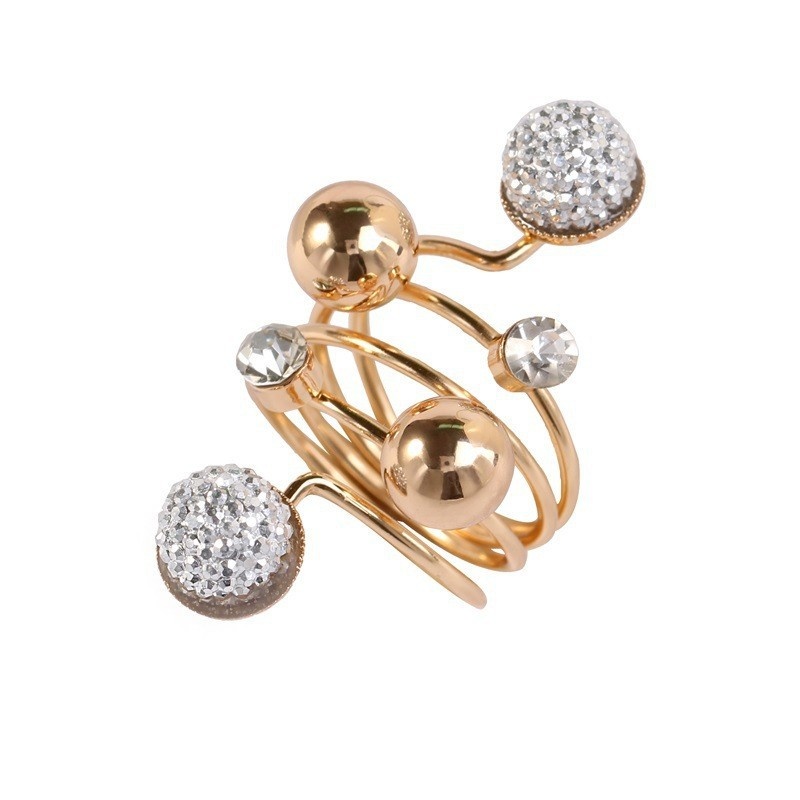 Metal Ball Bead Adjustable Ring