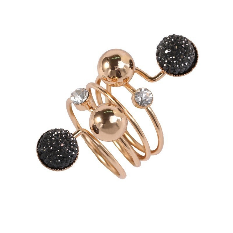 Metal Ball Bead Adjustable Ring