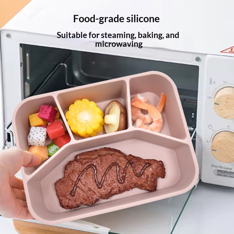 Silicone Four-Compartment Bento Lunch Box