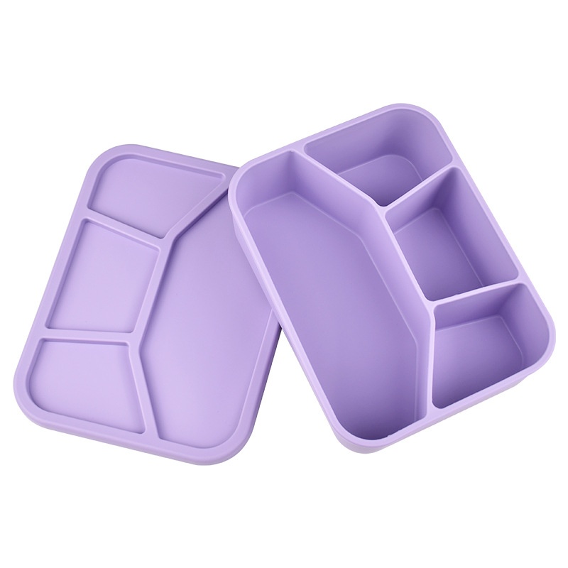 Silicone Four-Compartment Bento Lunch Box