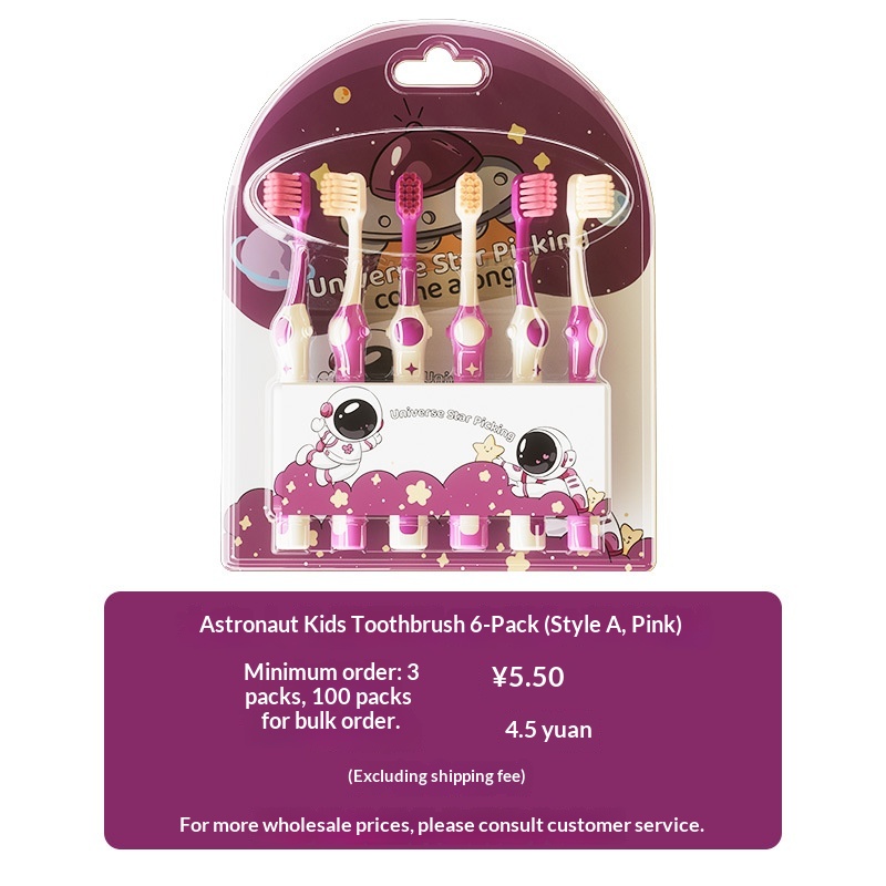 Astronaut Soft Bristle Children's Toothbrush (6-Pack)
