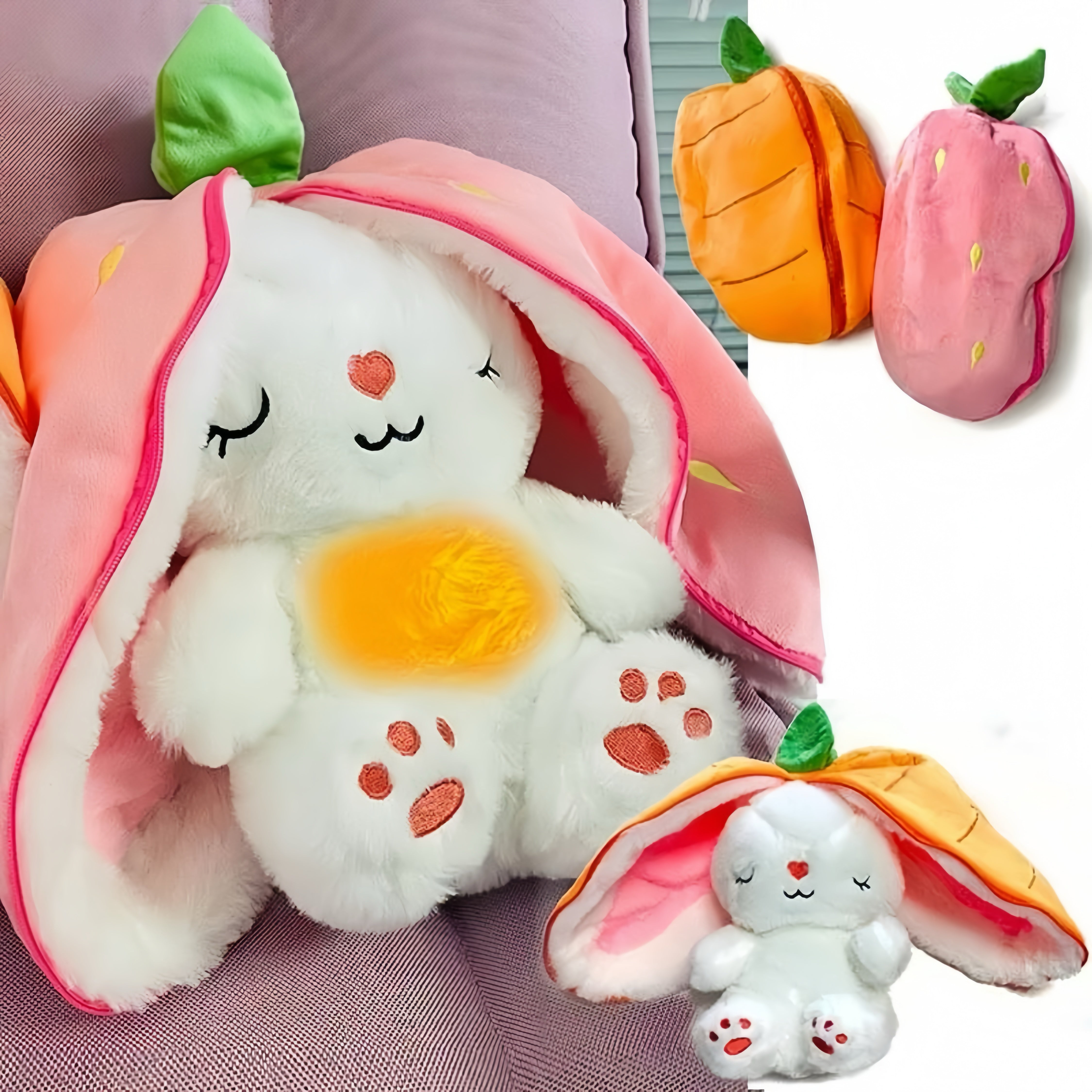 Breathing Buddies – 10 inch Plush Bunny Hidden in a Soft Fruit
