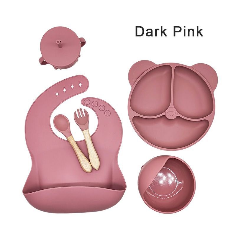 Cat Ear Silicone Baby Tableware 6-Piece Set
