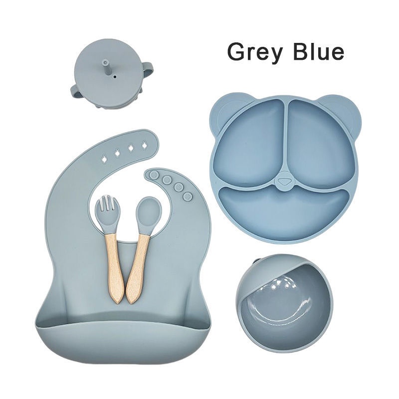 Cat Ear Silicone Baby Tableware 6-Piece Set