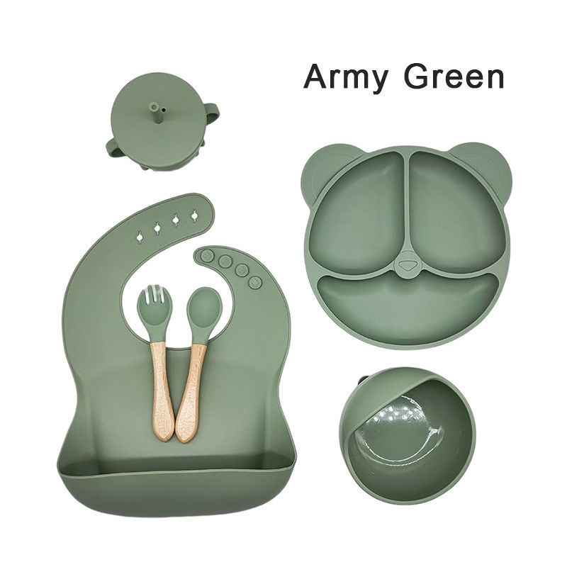 Cat Ear Silicone Baby Tableware 6-Piece Set
