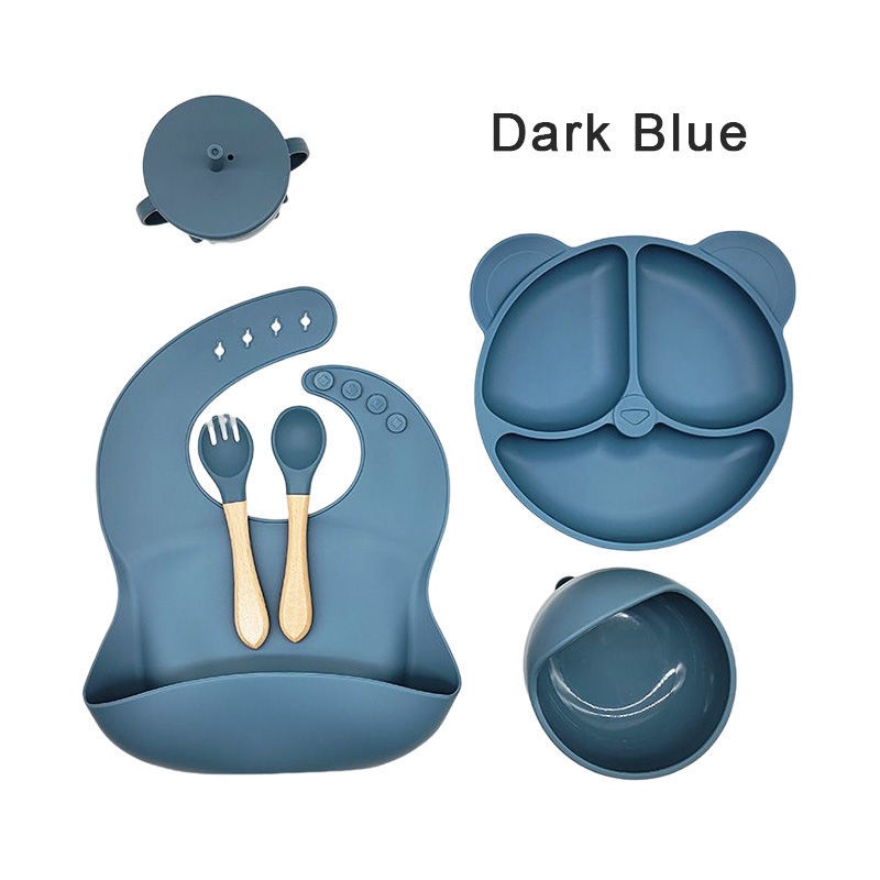 Cat Ear Silicone Baby Tableware 6-Piece Set