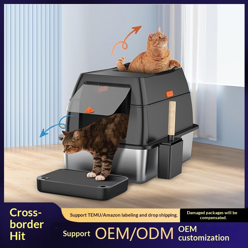 Large Fully Enclosed Cat Litter Basin Deodorant Cat Toilet Pet