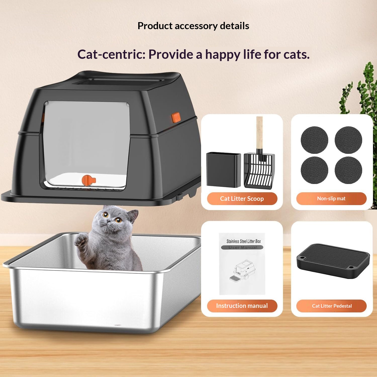 Large Fully Enclosed Cat Litter Basin Deodorant Cat Toilet Pet