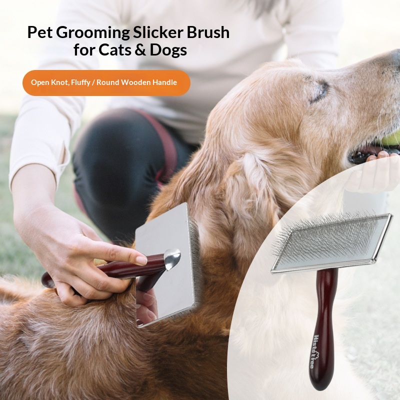 Histotree Wooden Handle Pet Pin Brush / Grooming Comb