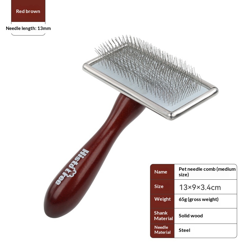 Histotree Wooden Handle Pet Pin Brush / Grooming Comb