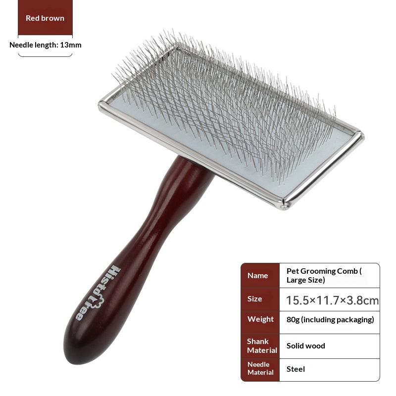 Histotree Wooden Handle Pet Pin Brush / Grooming Comb