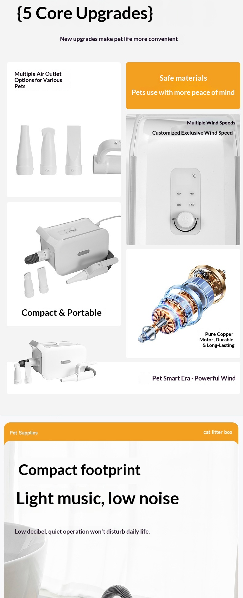 Pet Water Blower High Power Quick-Dry Bath Dryer
