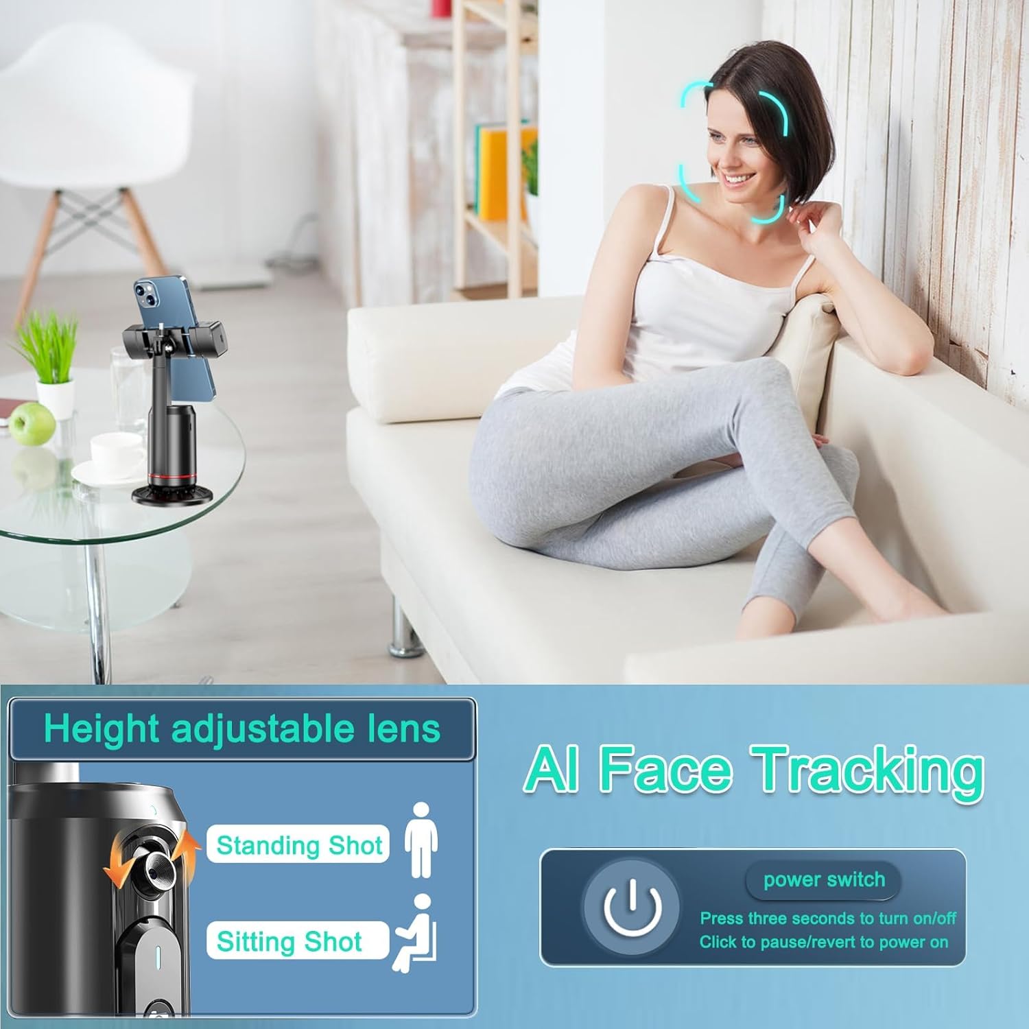 AimoStand – Built-in AI Camera Smart Auto-Tracking Phone Stand