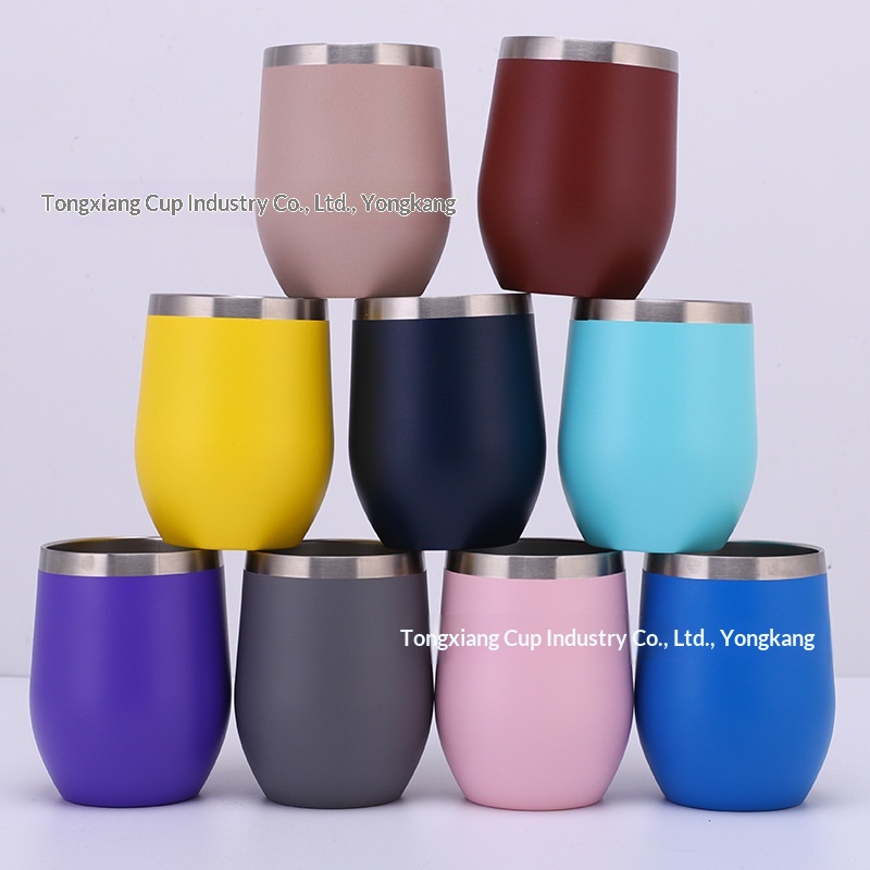 12oz Egg Shell Stainless Steel Wine Tumbler