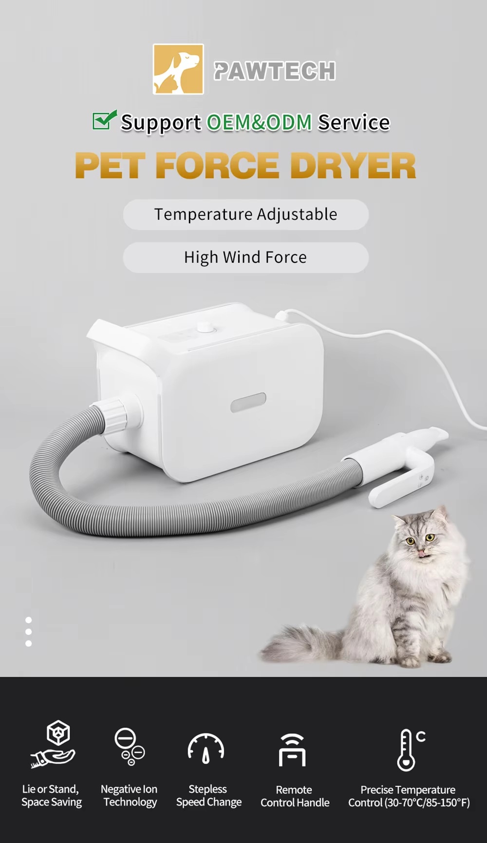 Memechong Pet Water Blower Multi-Function Portable Dryer