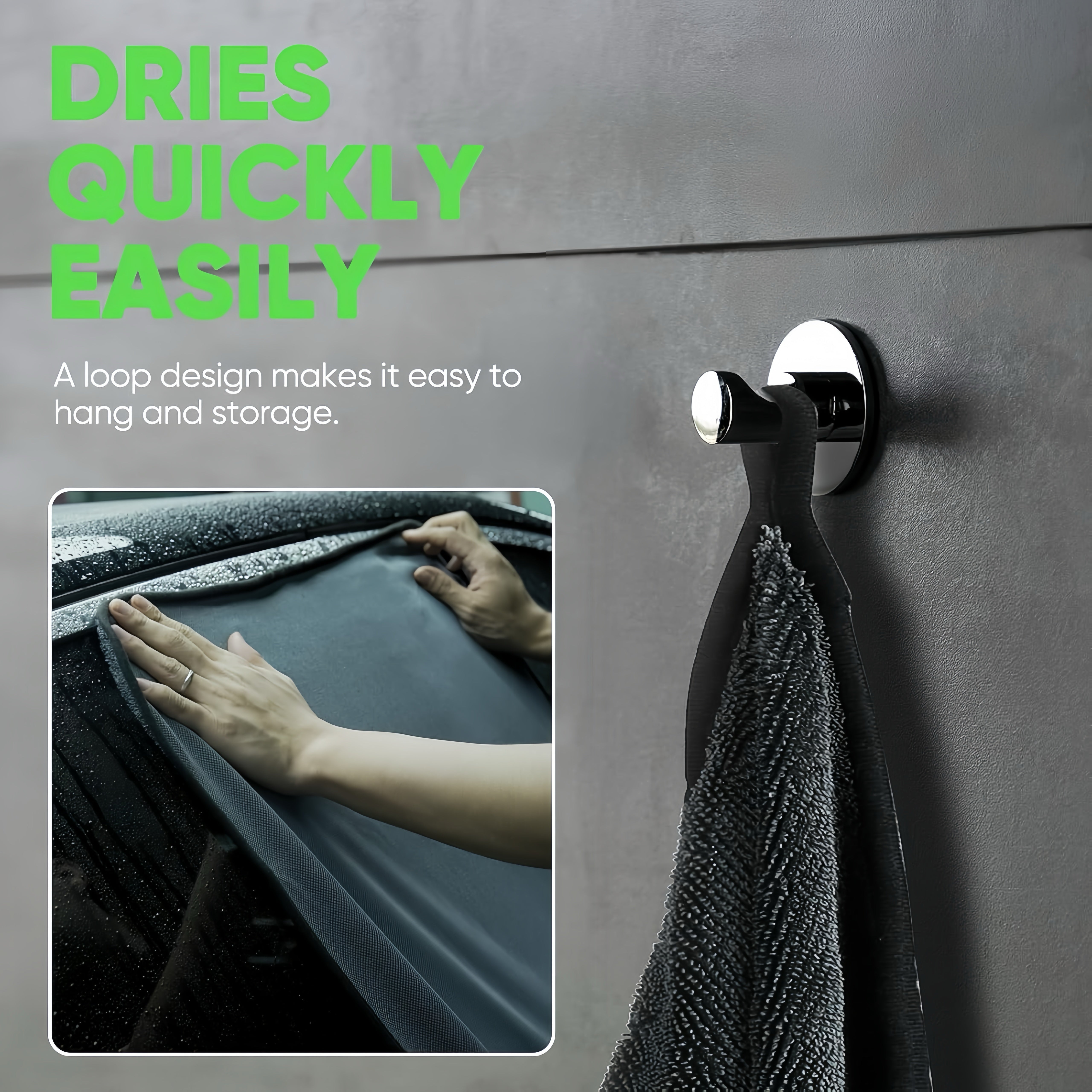 2+1 pcs MagicDry Twist-Weave Microfiber Car Towel – Streak-Free,