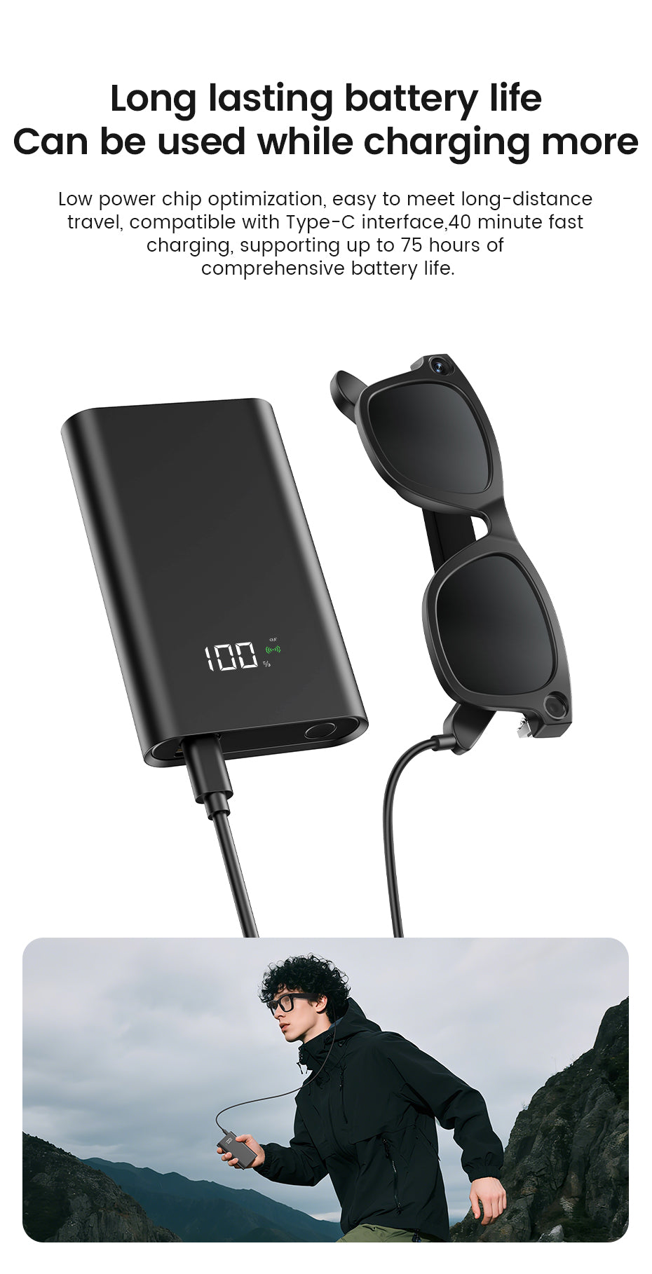 CyanVue AI Smart Glasses – 8MP Camera Glasses with Music & Call