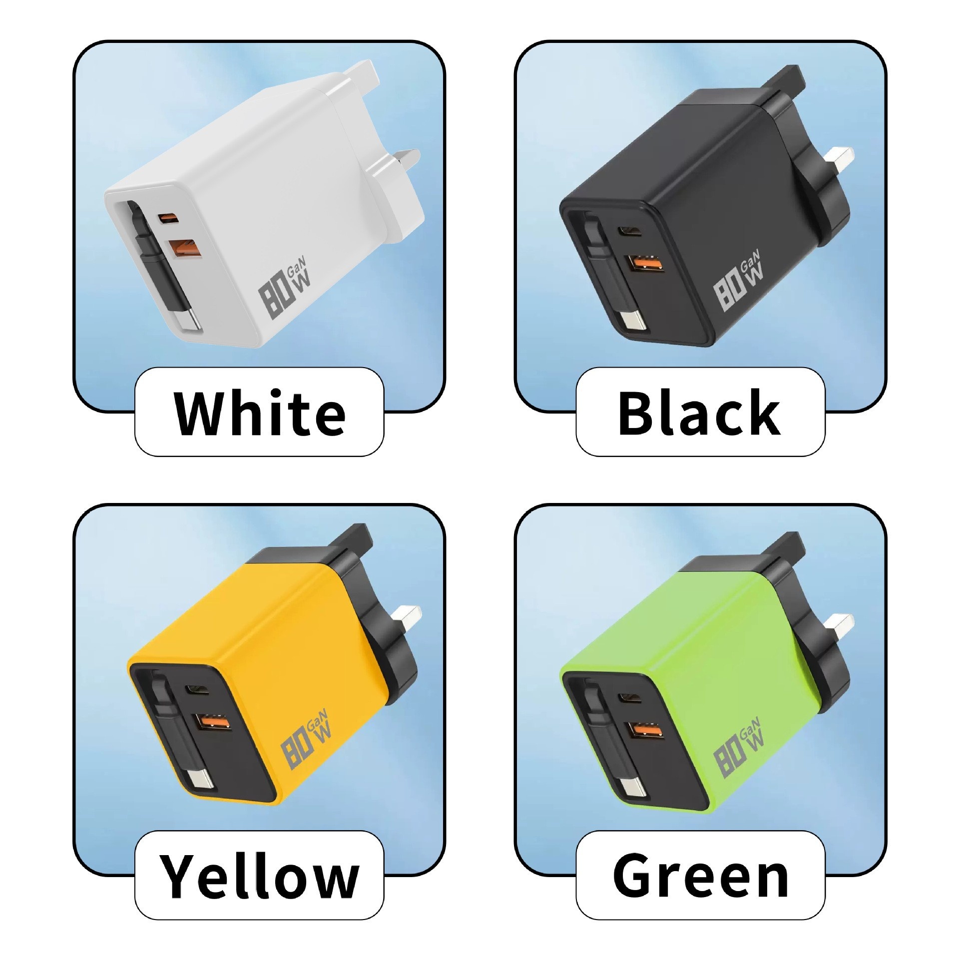 120W GaN Fast Charger with Retractable Cable
