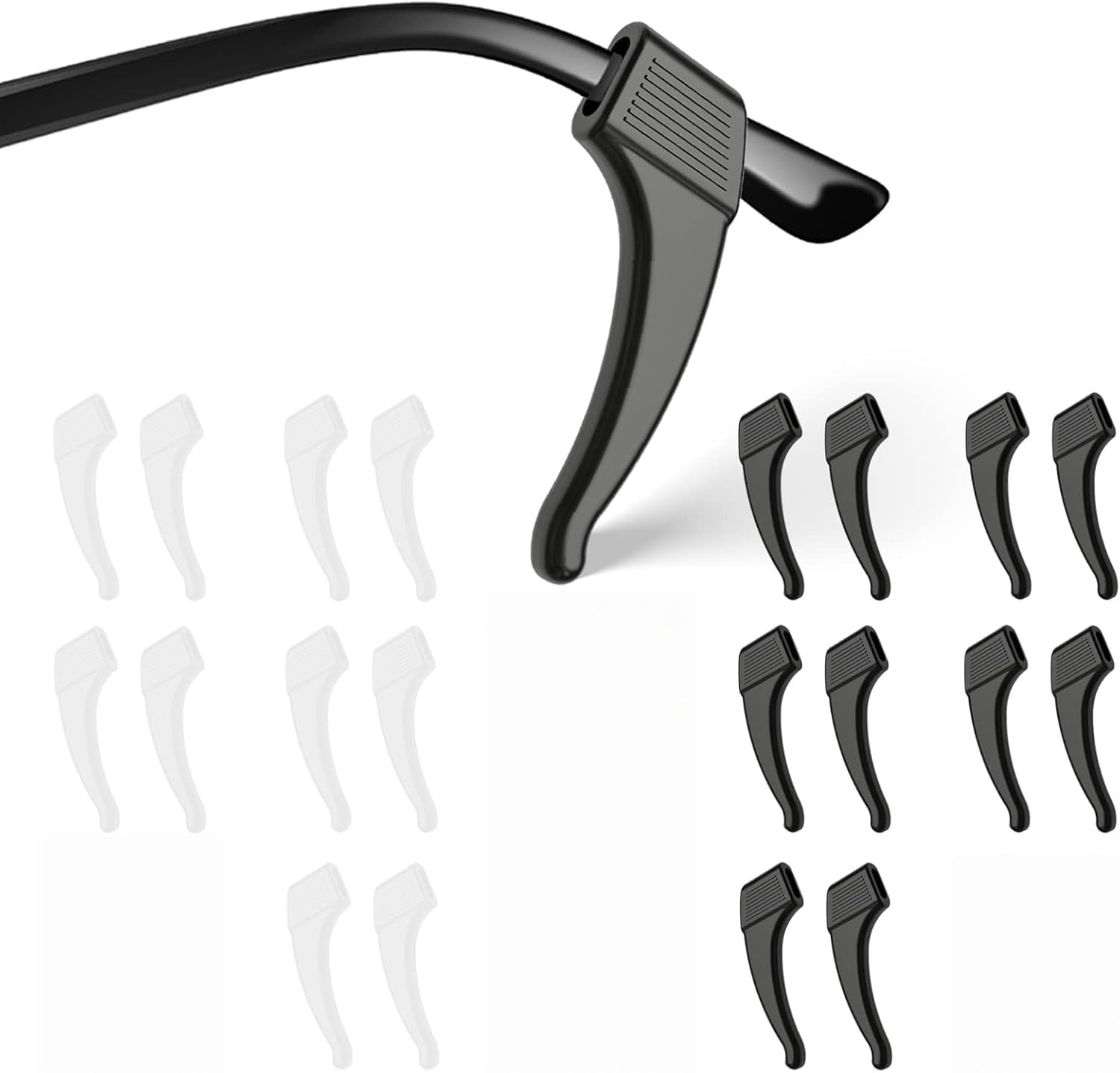 10-Pack GripLock Comfort Ear Hooks — Anti-Slip Silicone Eyeglass Grips