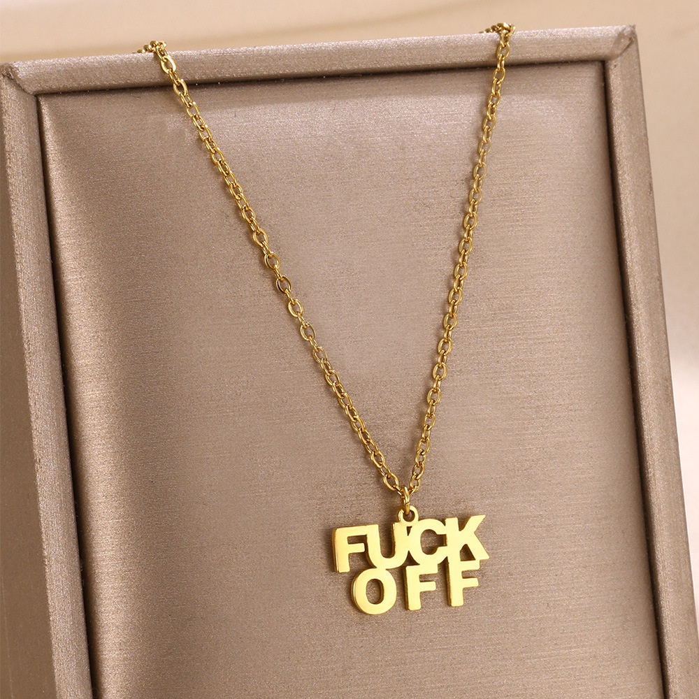 Stainless Steel English Letter Pendant Necklace