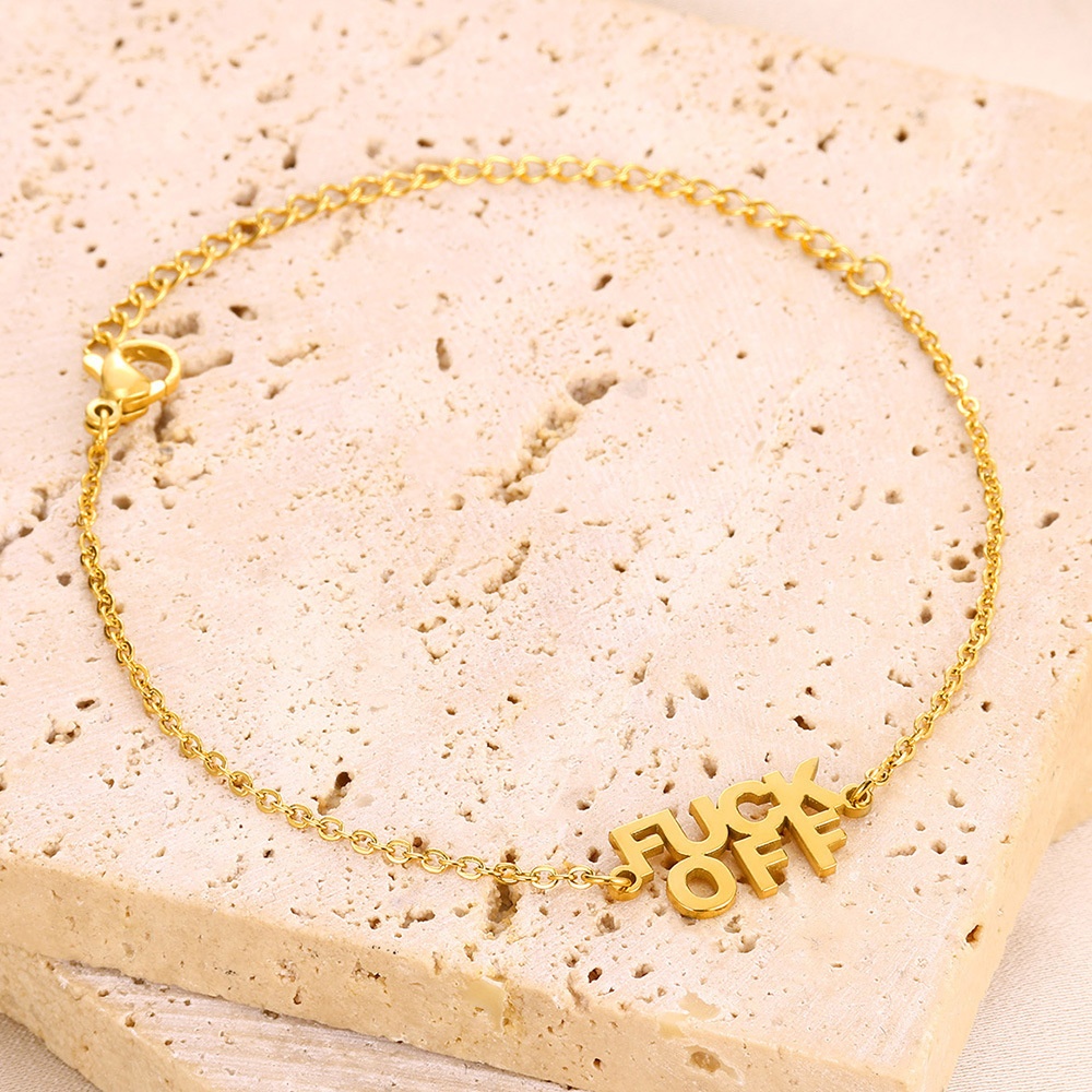 Stainless Steel English Letter Pendant Necklace