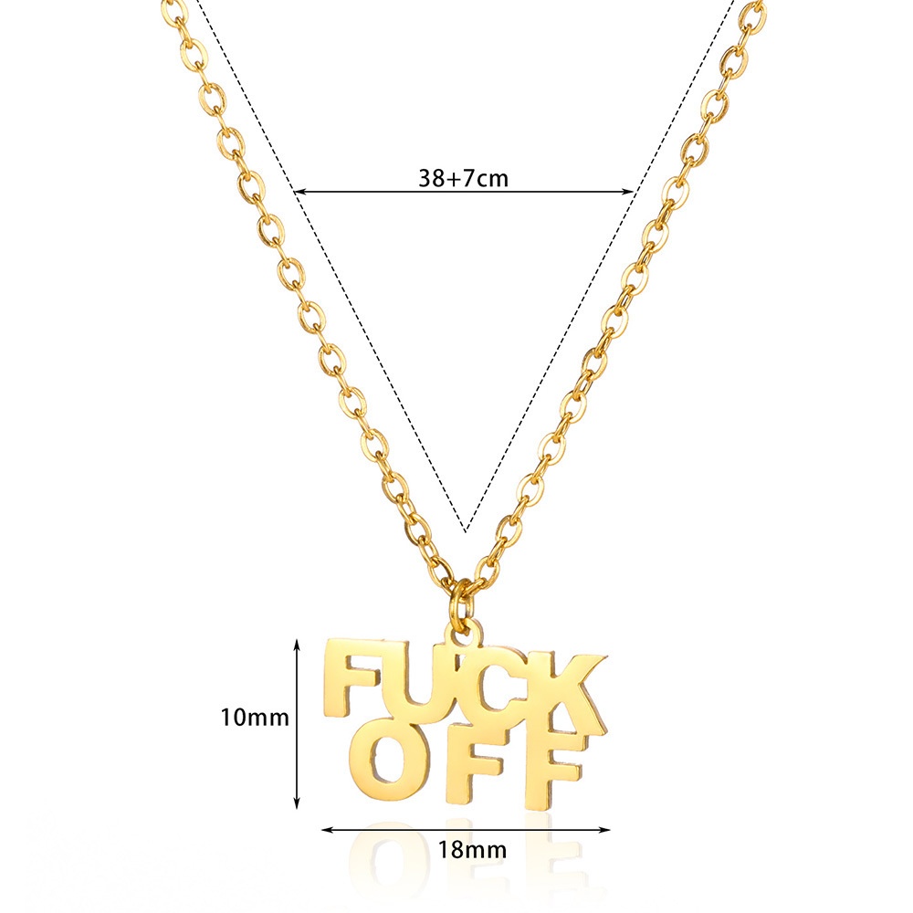 Stainless Steel English Letter Pendant Necklace