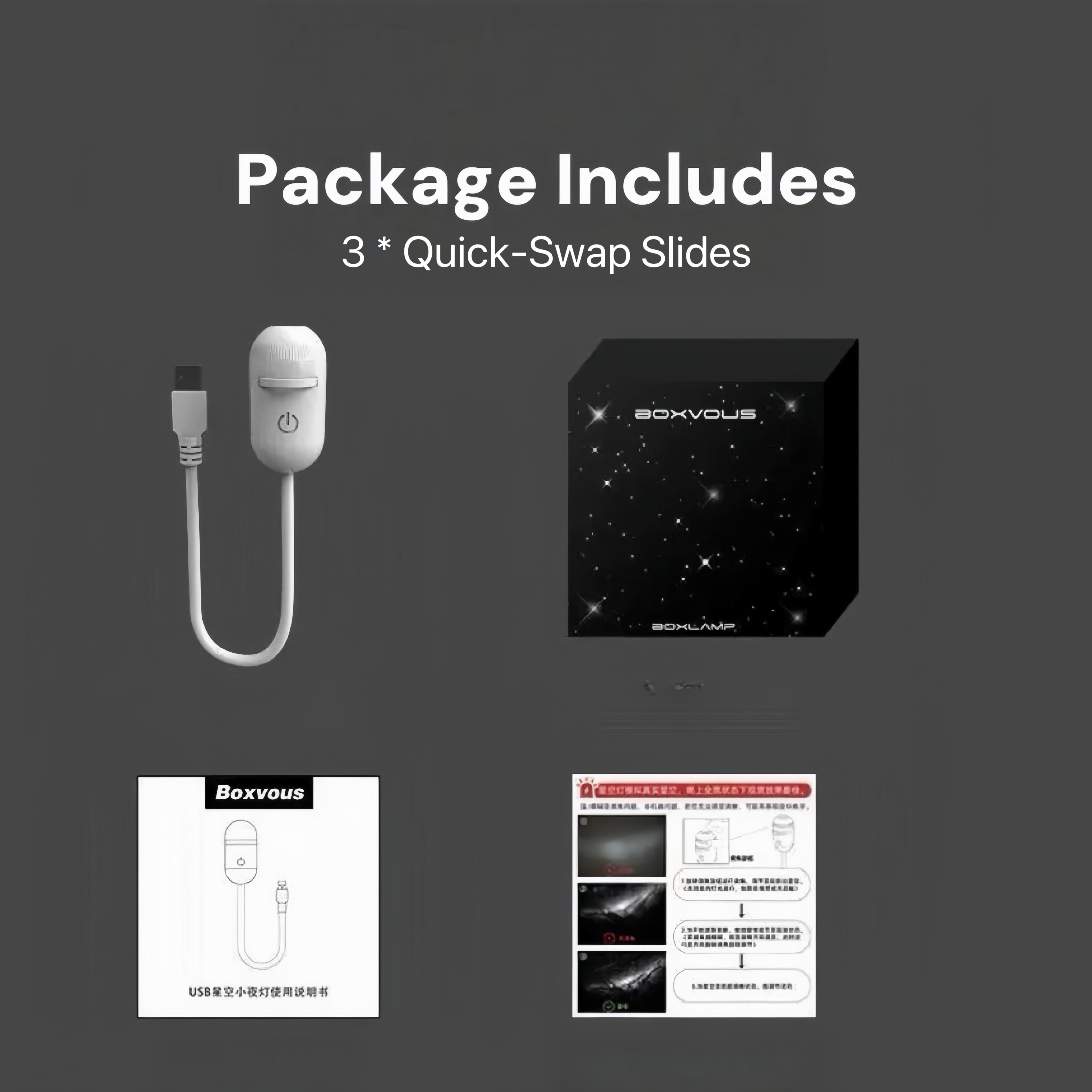 2-in-1 USB Night Light + Galaxy Projector with Quick-Swap Slides