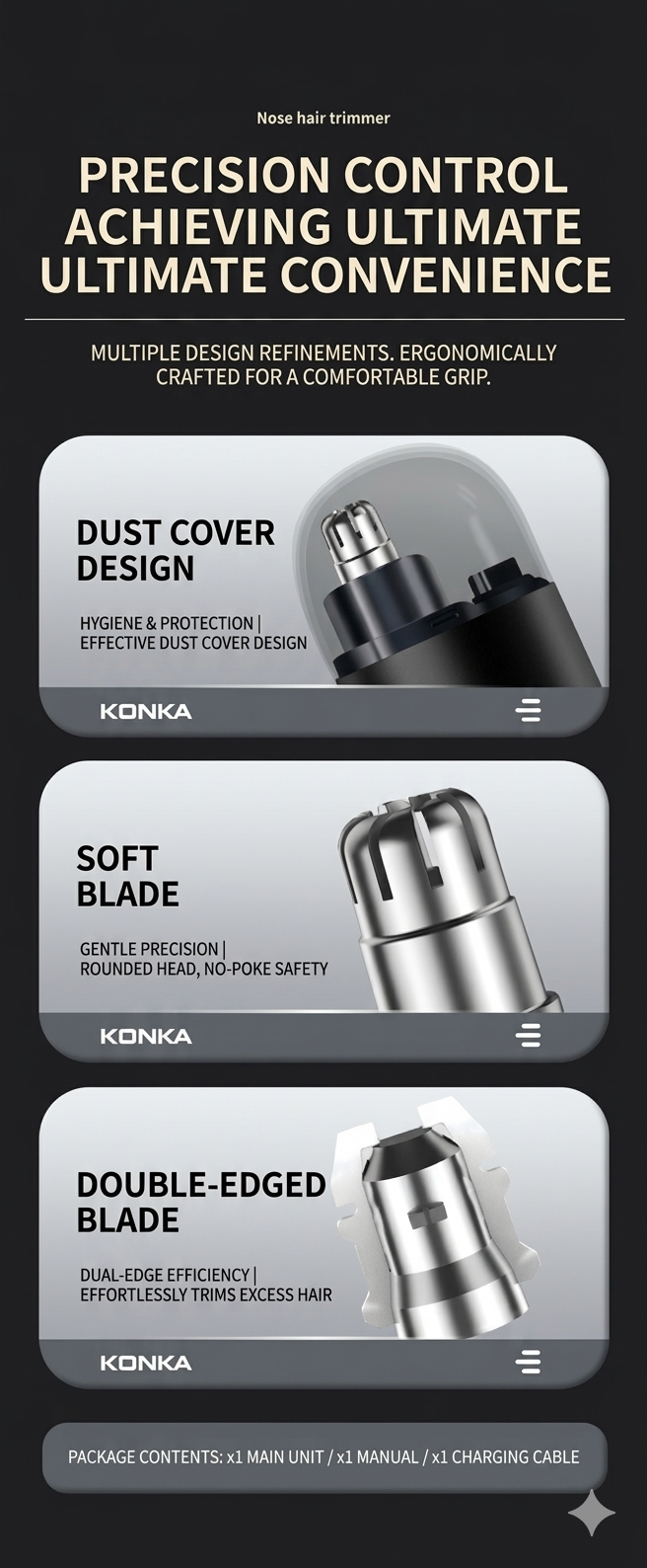 KONKA Pocket Electric Nose Hair Trimmer