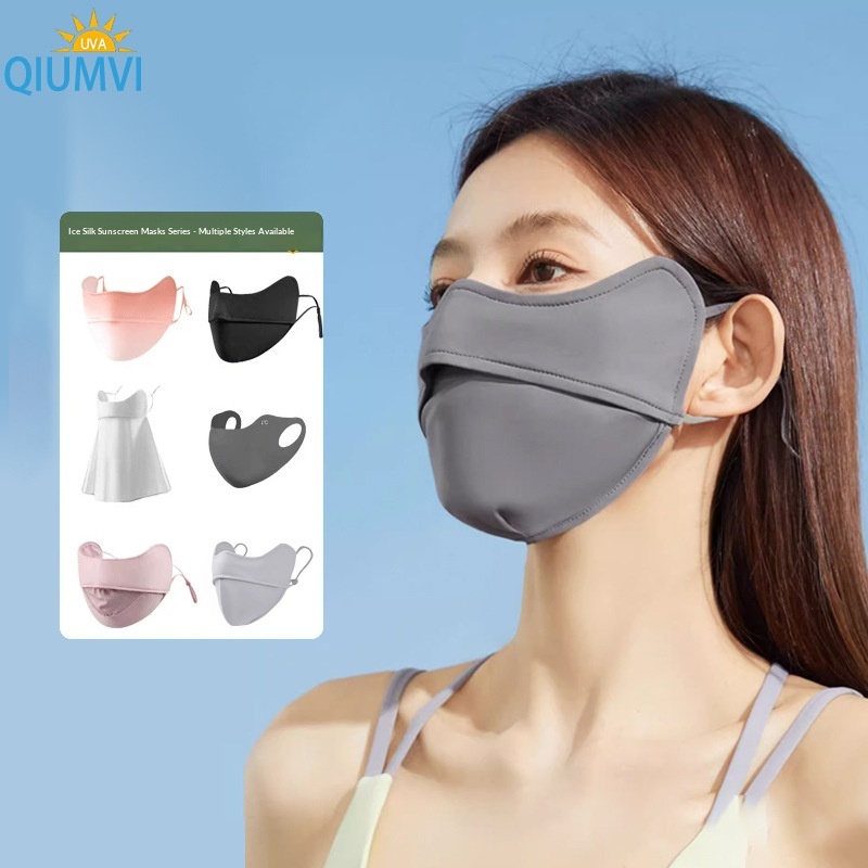 Summer Ice Silk Sunscreen Mask for Women Anti-UV Face Mask