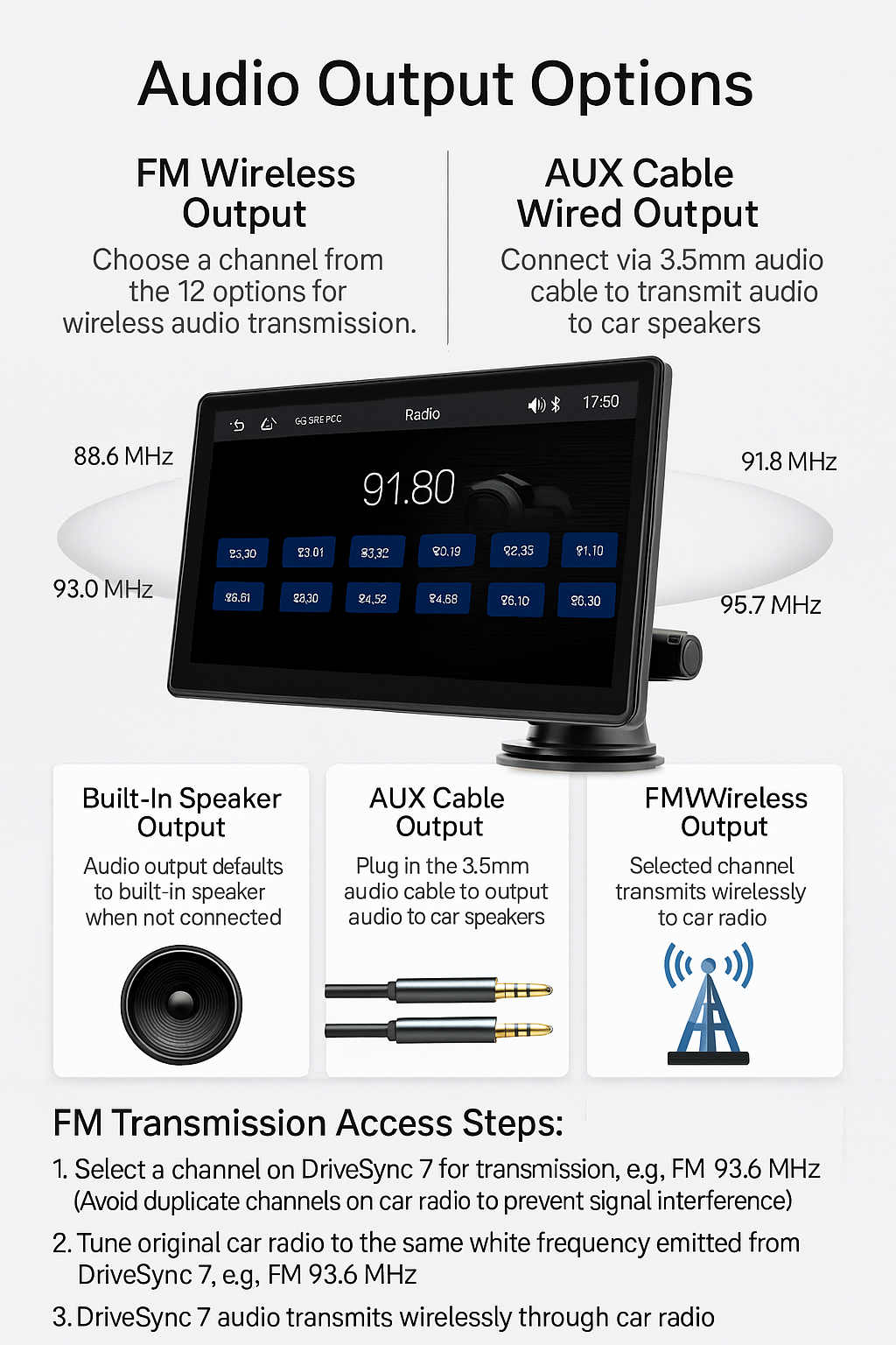 DriveSync 7 – Wireless CarPlay & Android Auto Screen