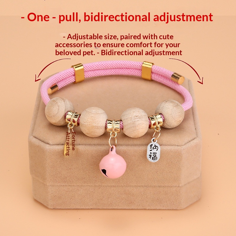Pet Cat Collar Flea Repellent Camphor Wood Bell Accessories