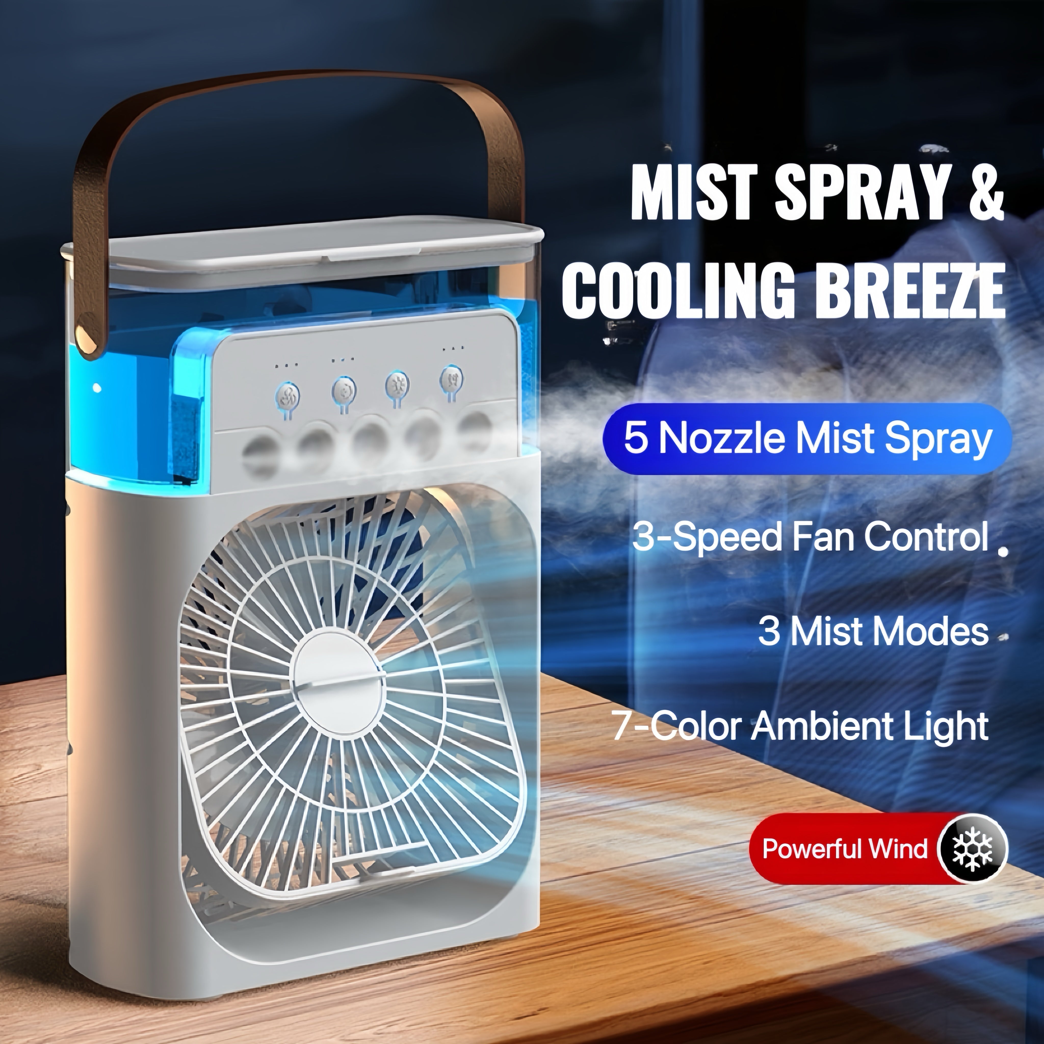 ChillBreeze Pro – Personal Cooling Fan with Adjustable Mist &