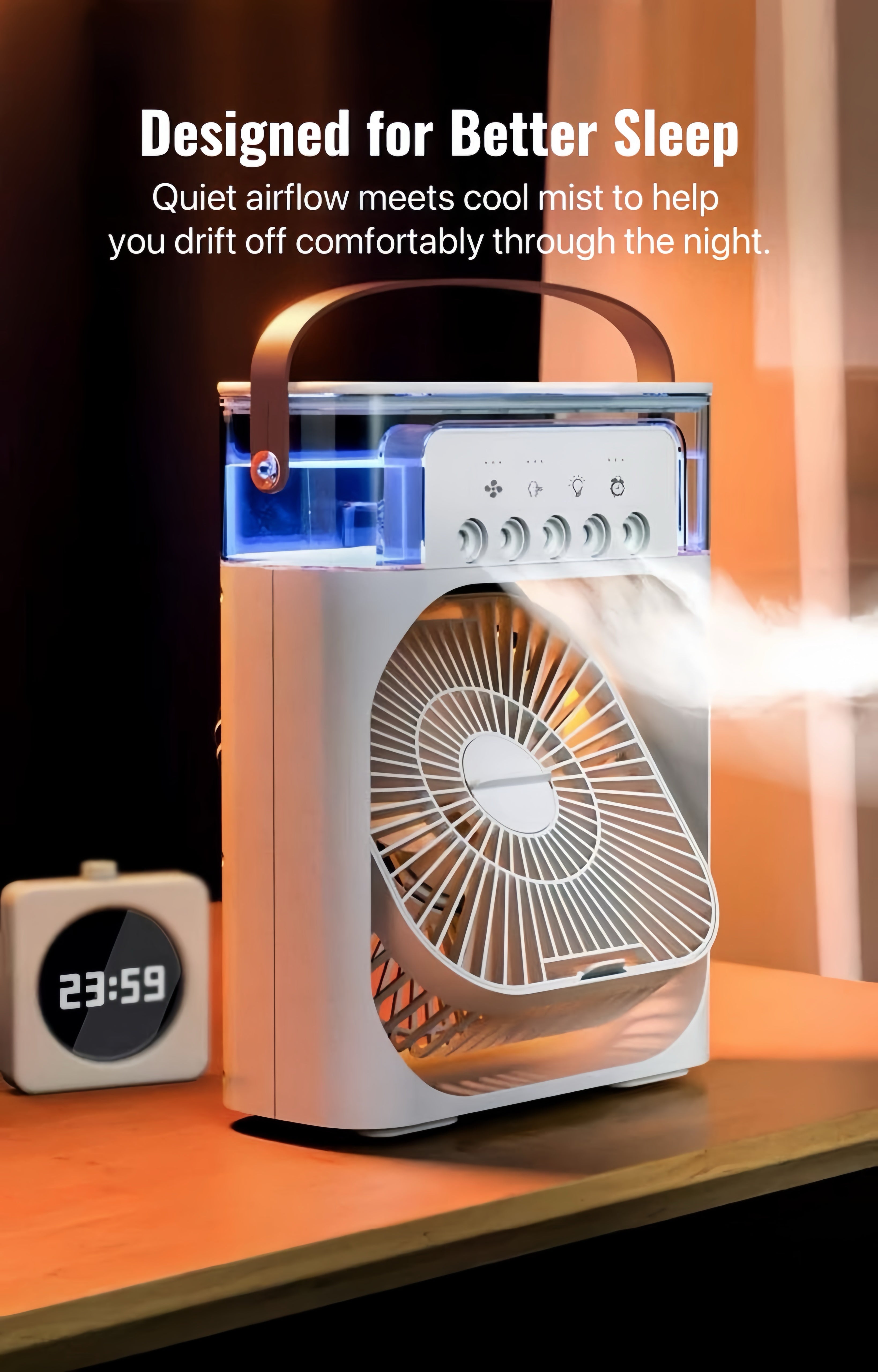 ChillBreeze Pro – Personal Cooling Fan with Adjustable Mist &