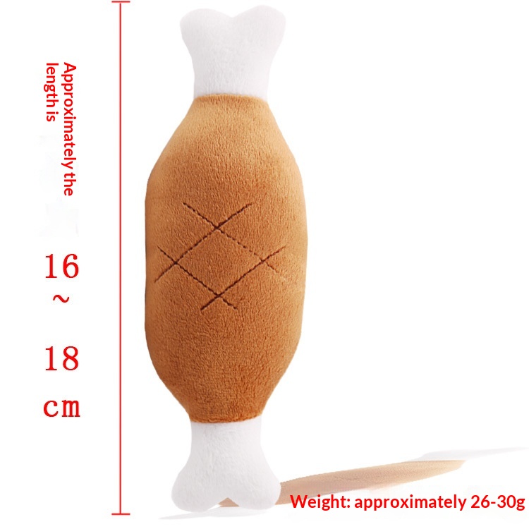 Plush Squeaky Pet Toy (Bone / Drumstick / Carrot)