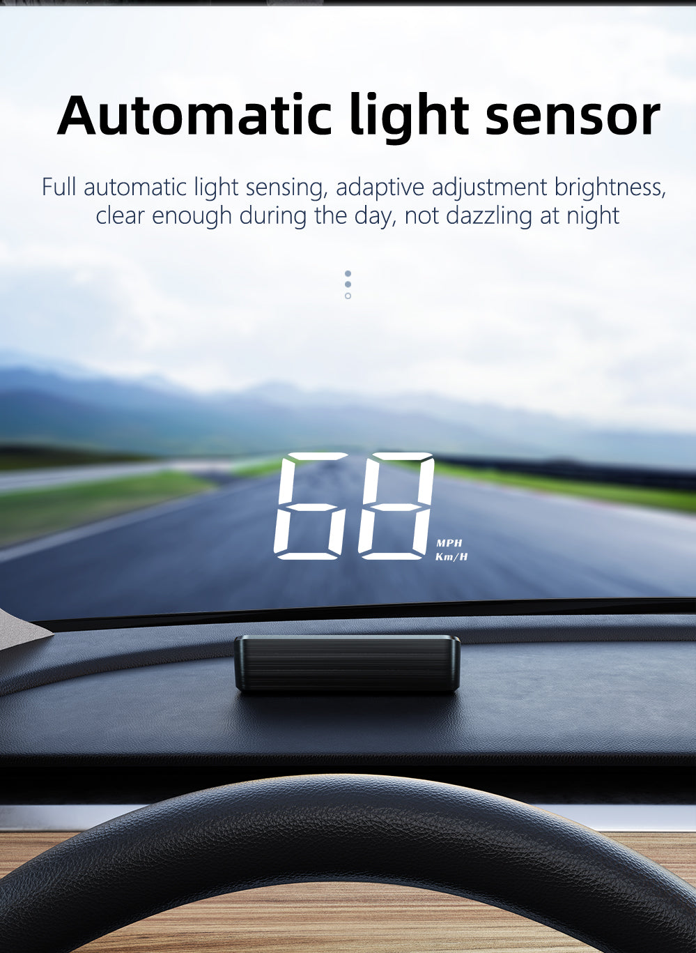 DriveSight GPS HUD Speedometer — Windshield Speed Projection Display