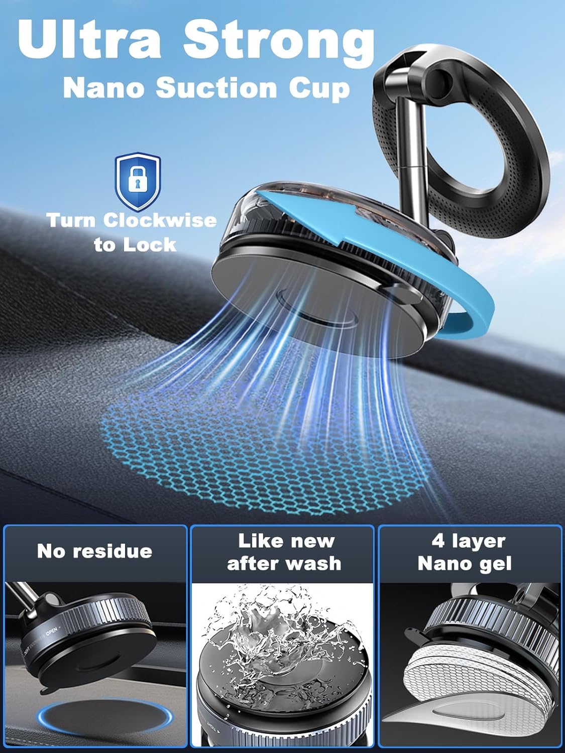Gen 2 360° Vacuum + Nano-Gel Phone Holder