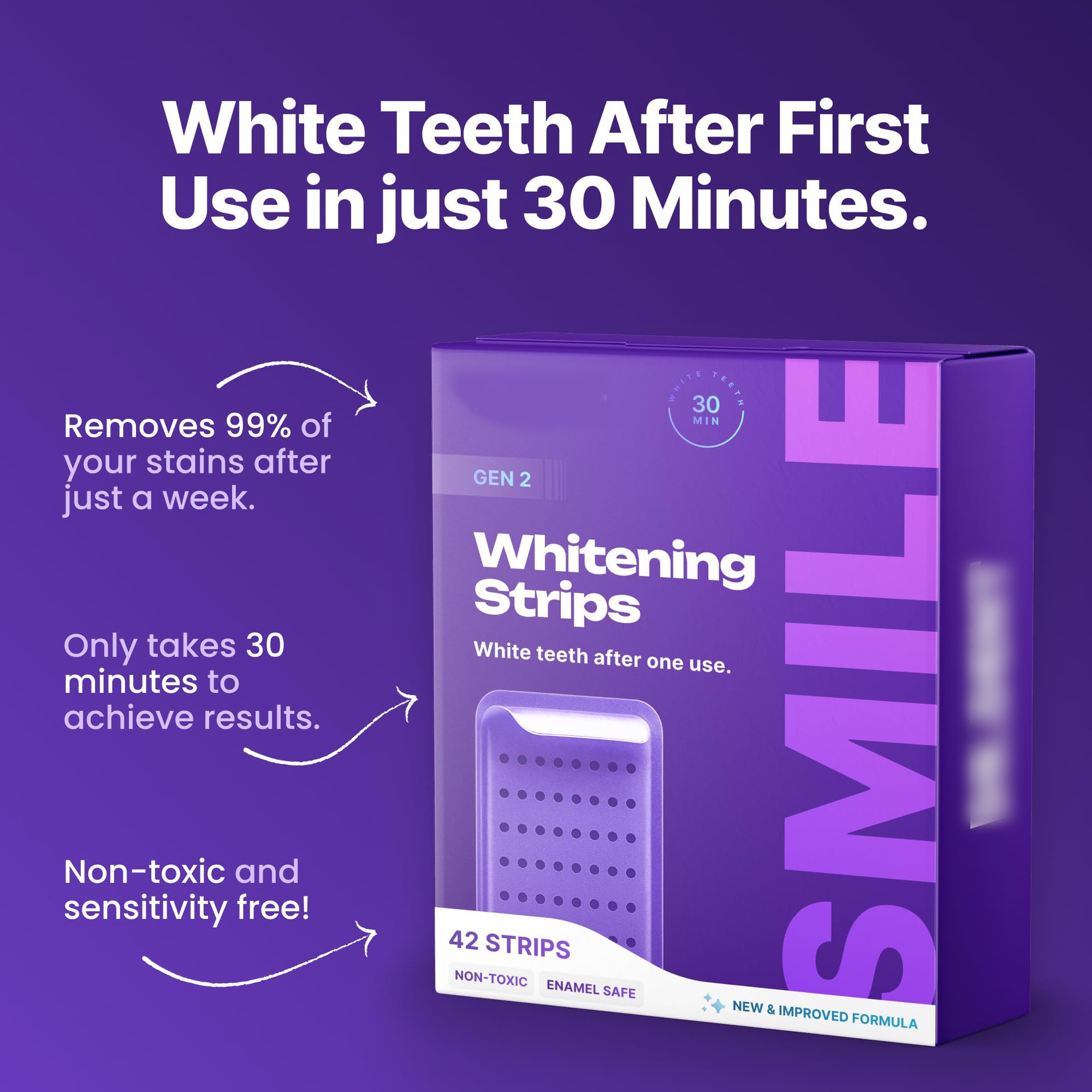 Dr Dent Purple Teeth Whitening Tooth Strips Care Tooth Enamel Layer