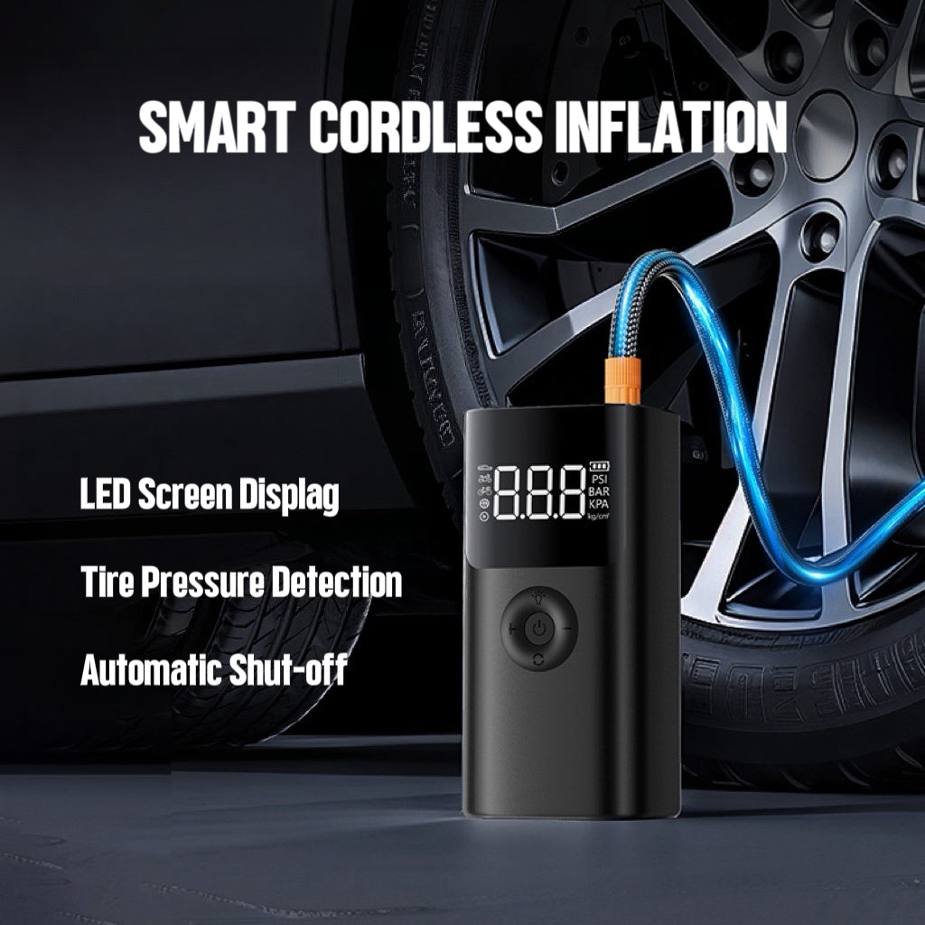 12V Portable Jump Starter with Built-In Air Compressor and Smart