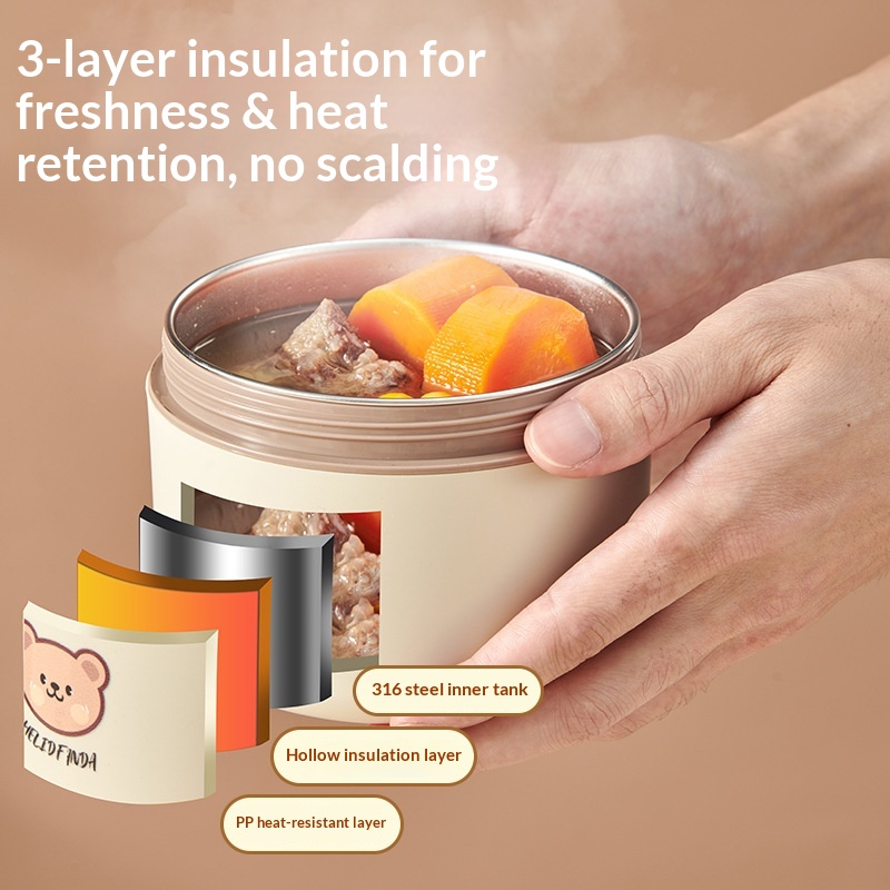 Stainless Steel Round Insulated Lunch Box