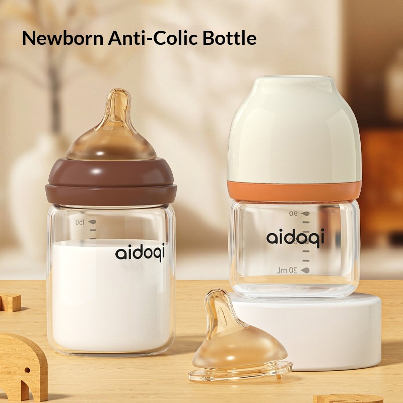 Aidochi Newborn Baby Glass Bottle Gift Set