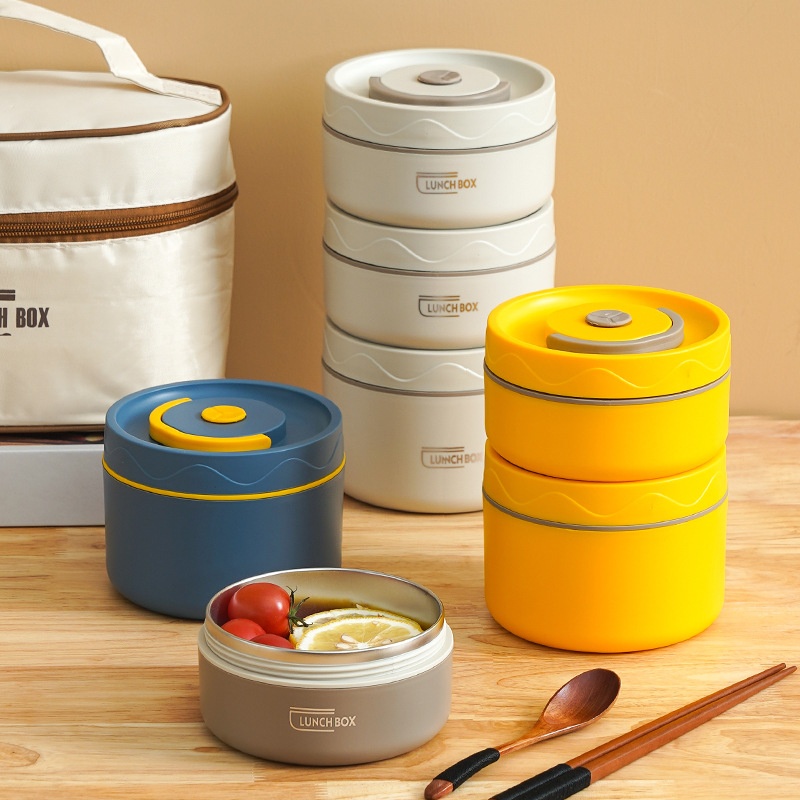 304 Stainless Steel Insulated Round Lunch Box