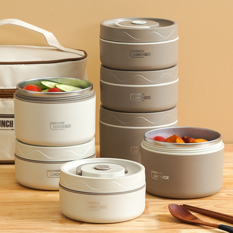 304 Stainless Steel Insulated Round Lunch Box