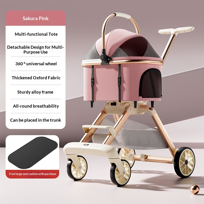 Pet Stroller Aluminum Alloy Foldable
