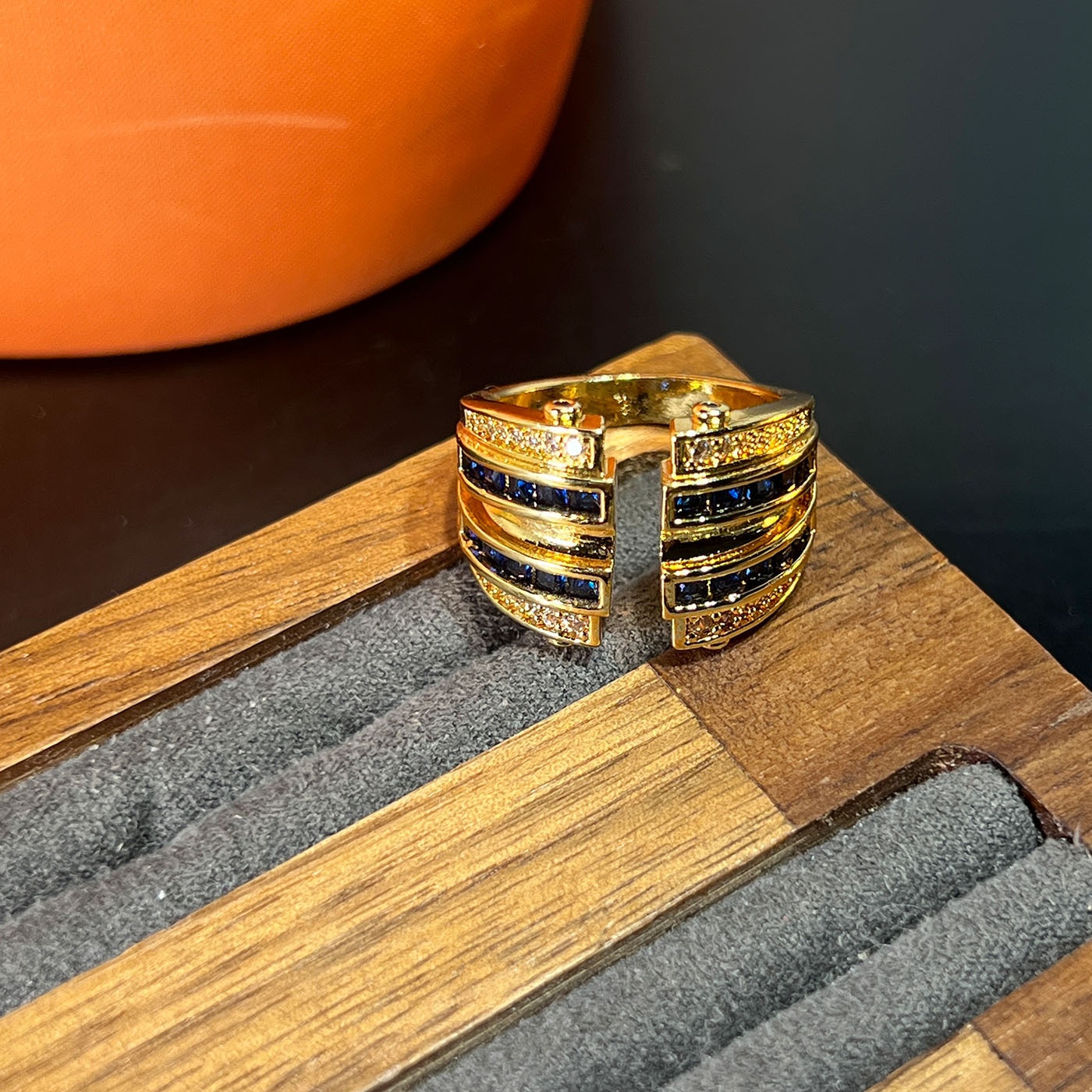 Copper Zircon Fashion Designer Ring