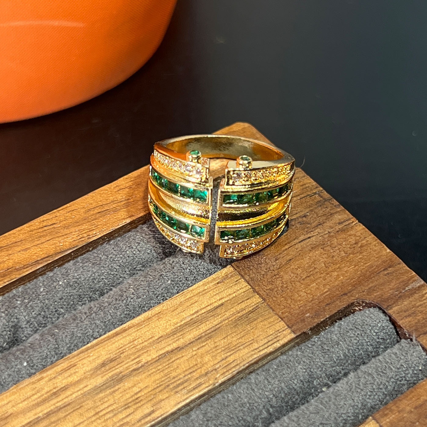 Copper Zircon Fashion Designer Ring