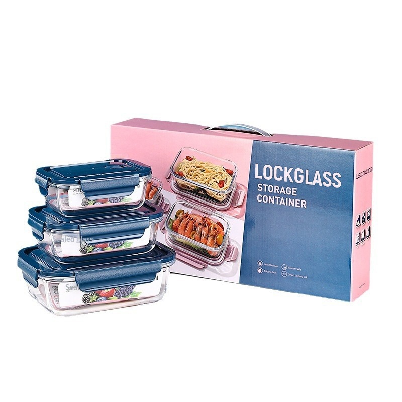 Glass Food Storage Lunch Box 3-Piece Gift Set
