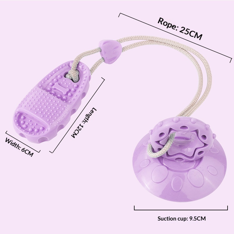 Suction Cup Slipper Dog Chew Toy with Treat Dispenser