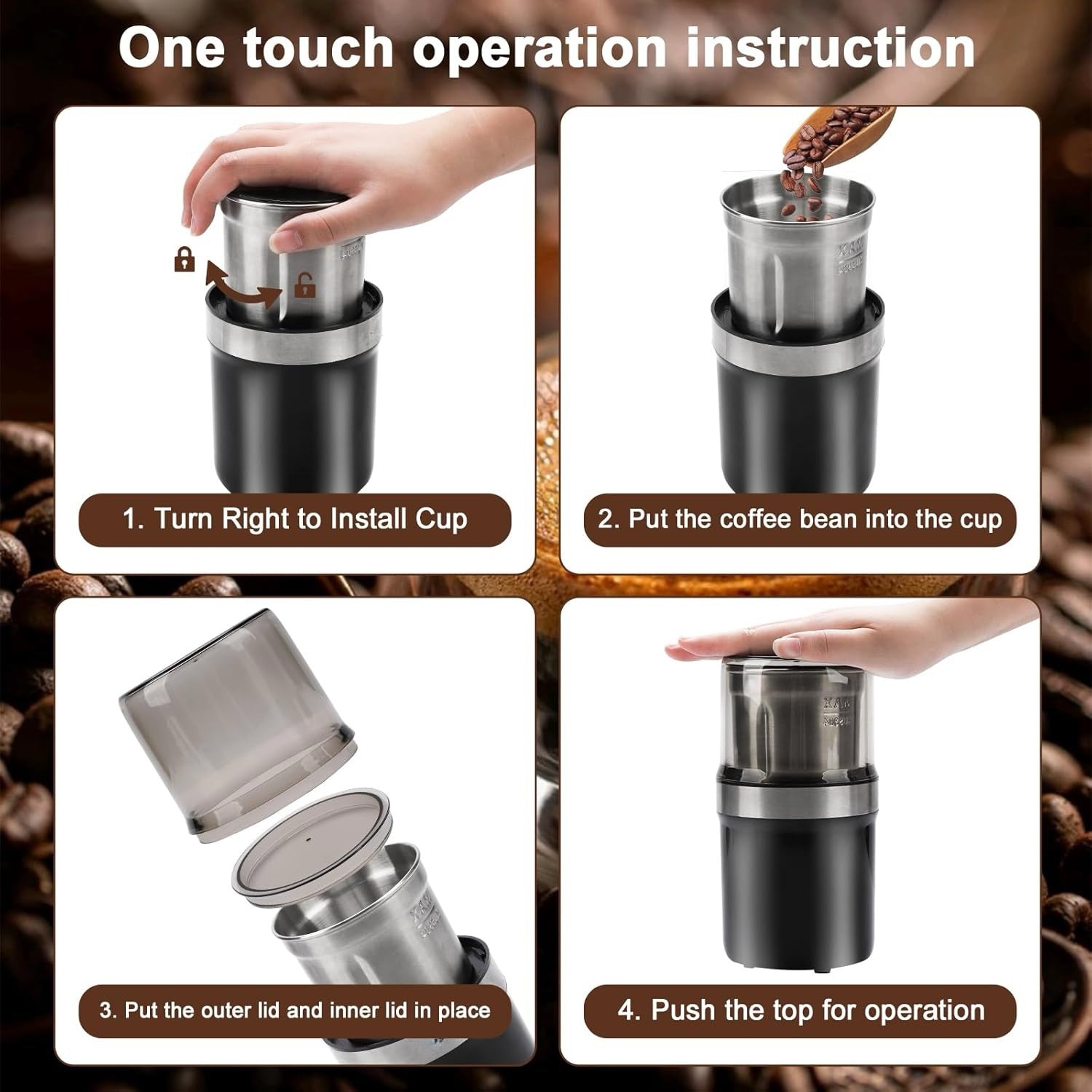 Voltix Electric Multi-Use Cup Grinder – Large Capacity Stainless Steel