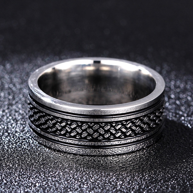 Men's Stainless Steel Retro Fish Scale Ring
