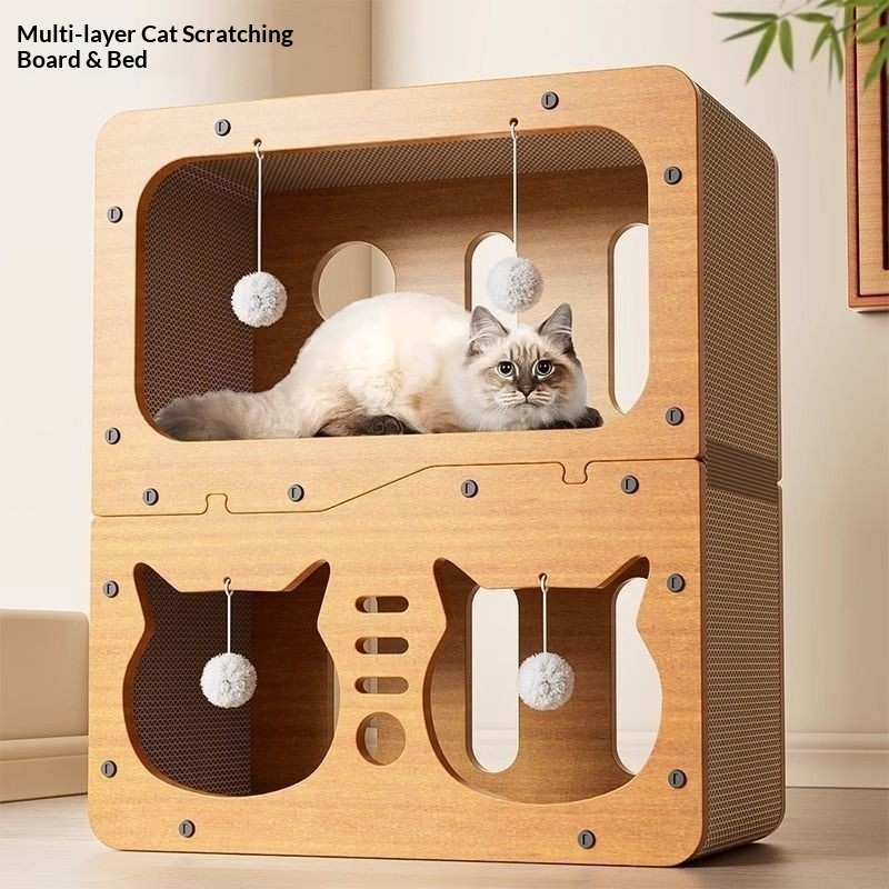 3-Layer Cat Scratching Board House